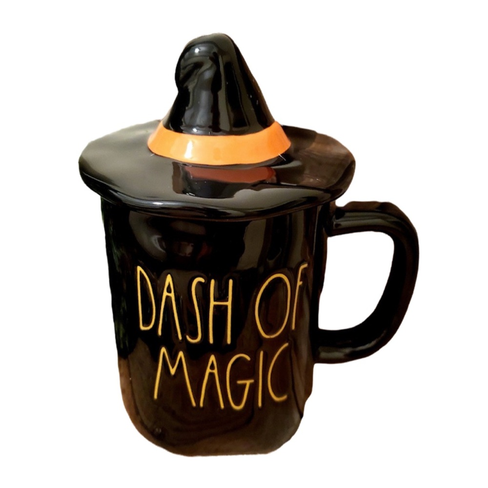 Rae Dunn Magenta DASH OF MAGIC Black and Orange Witch Hat Mug Halloween 🎃 Fall
